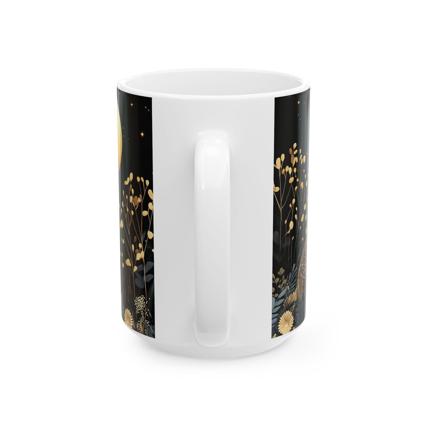 Golden Moonlit Deer Ceramic Mug