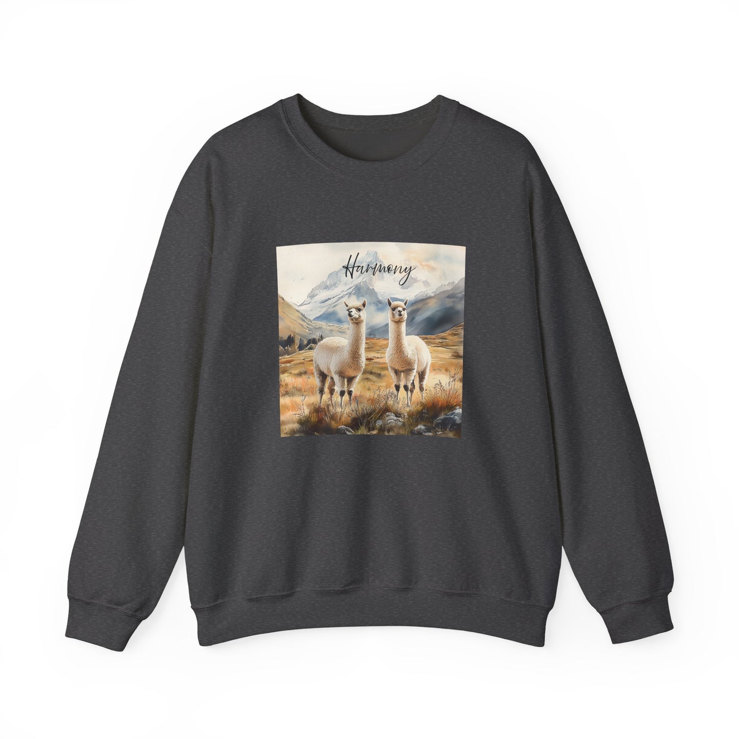 Alpaca Harmony Nature-inspired Crewneck Dark Heather