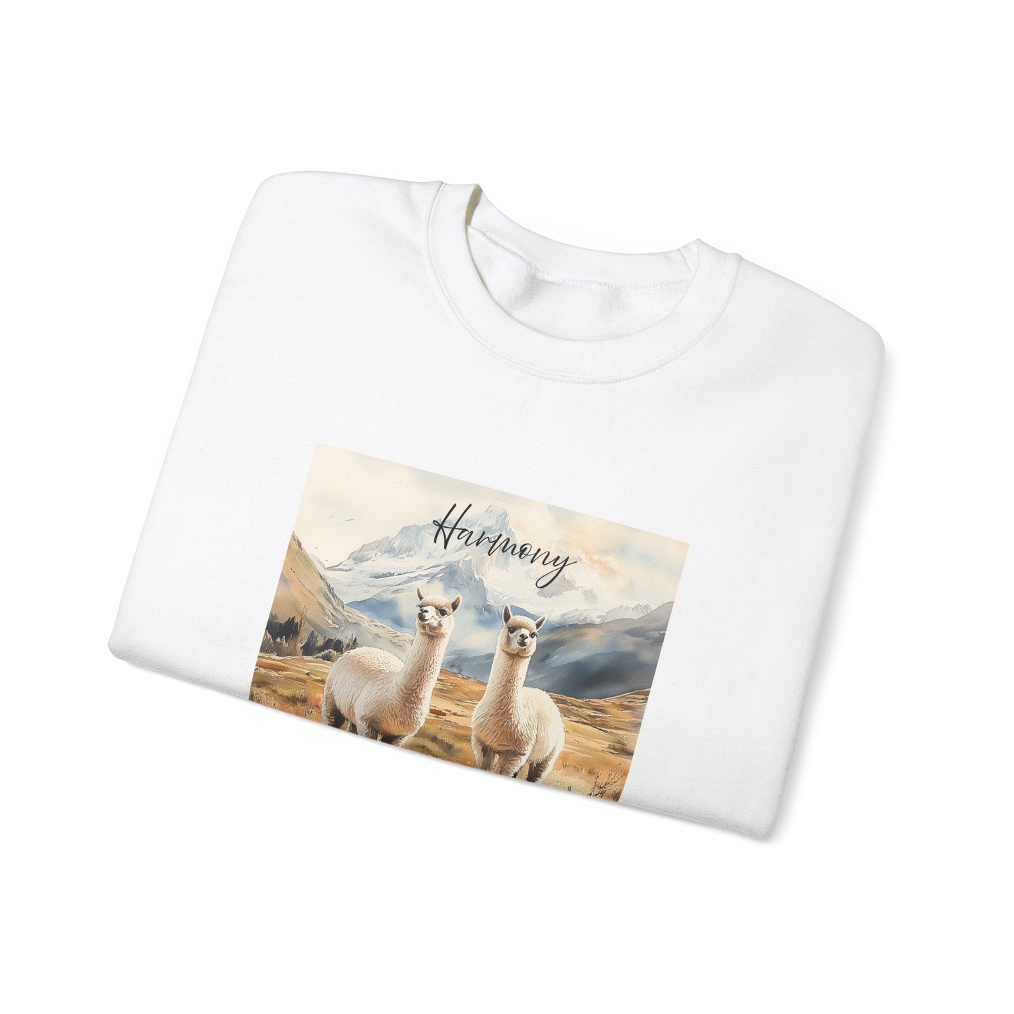 Alpaca Harmony Nature-inspired Crewneck - Folded