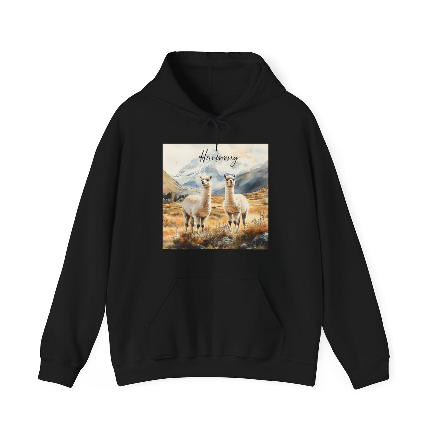 Alpaca Harmony Nature-inspired Hooded Black