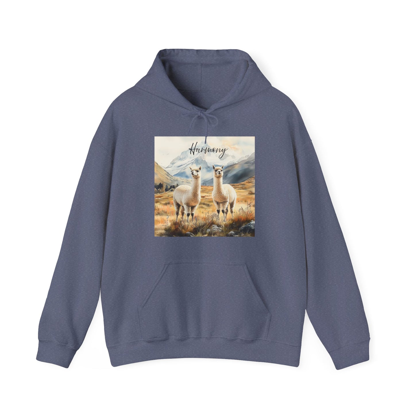 Alpaca Harmony Nature-inspired Hooded Heather Navy