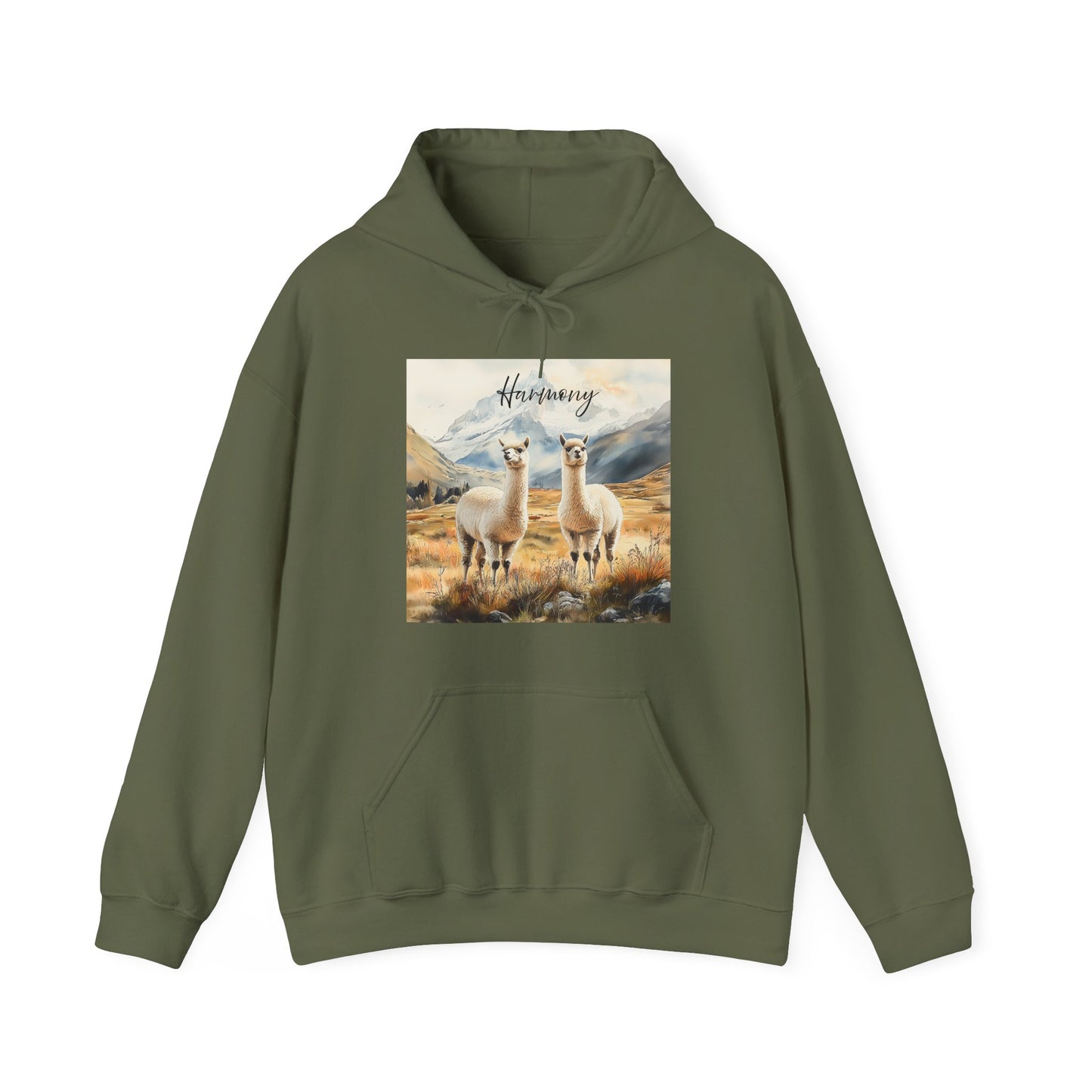 Alpaca Harmony Nature-inspired Hooded Military Green
