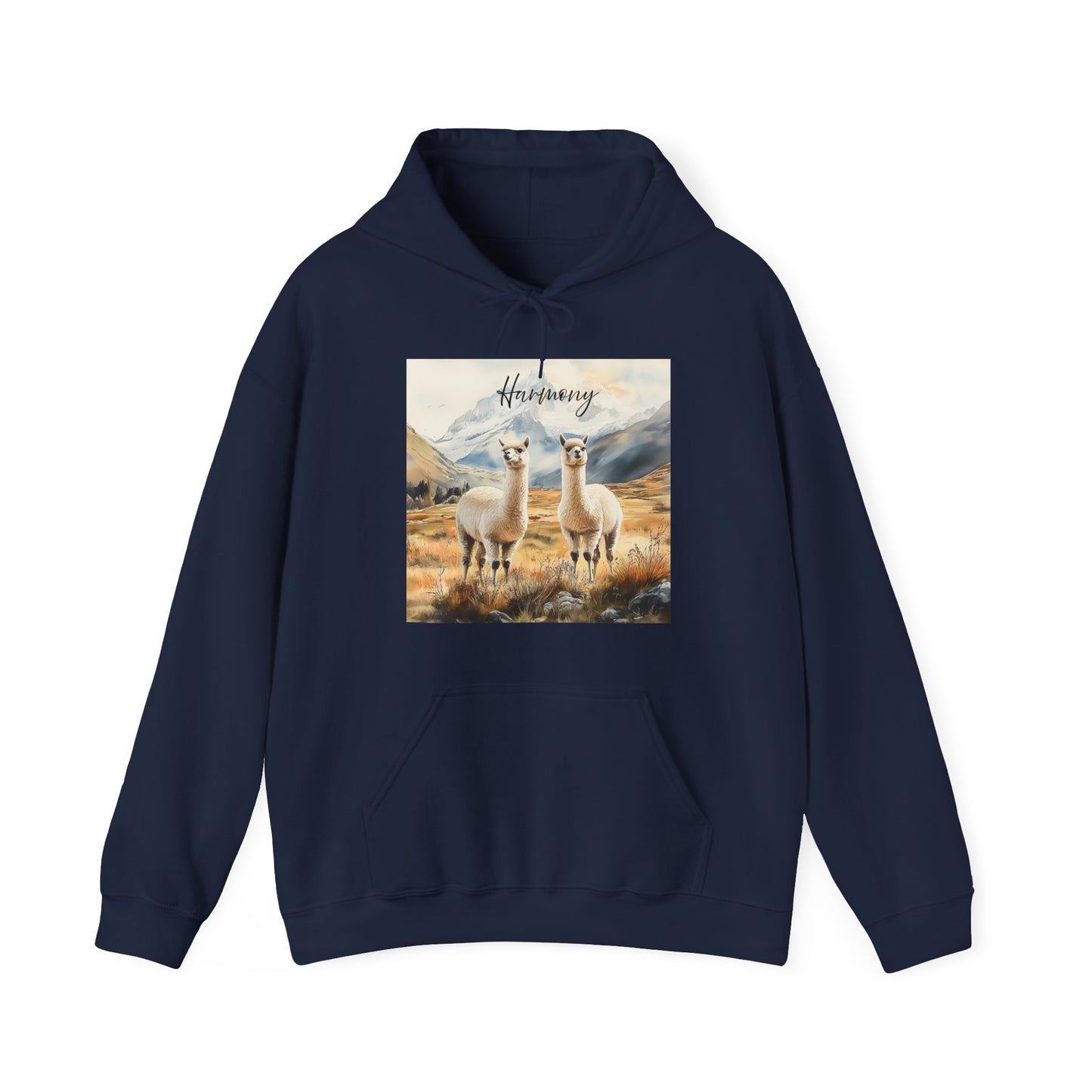 Alpaca Harmony Nature-inspired Hooded Navy