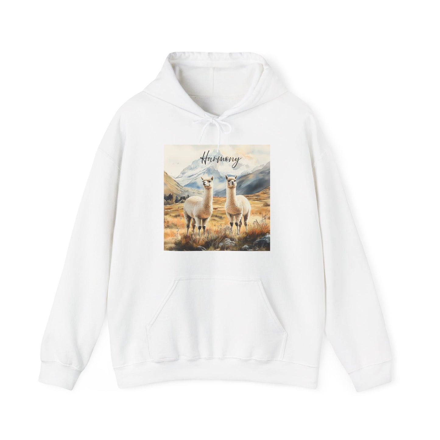 Alpaca Harmony Nature-inspired Hooded White