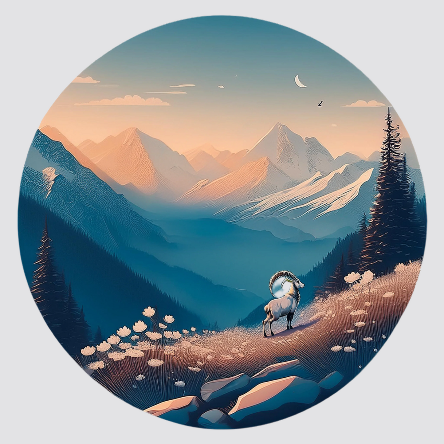 Alpine Mountain Goat Nature-inspired - Image