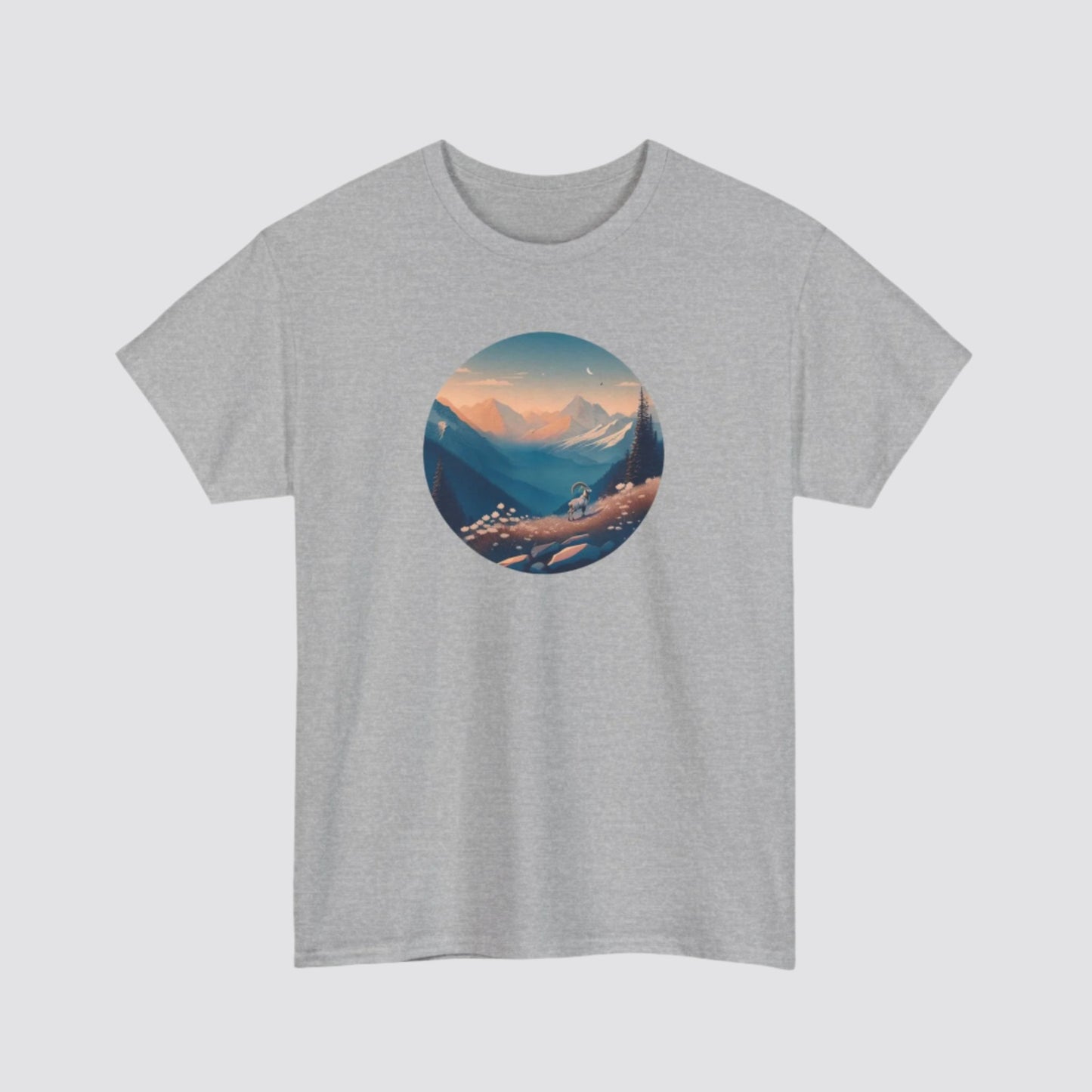 Alpine Mountain Goat Nature-inspired T-shirt Sport Grey