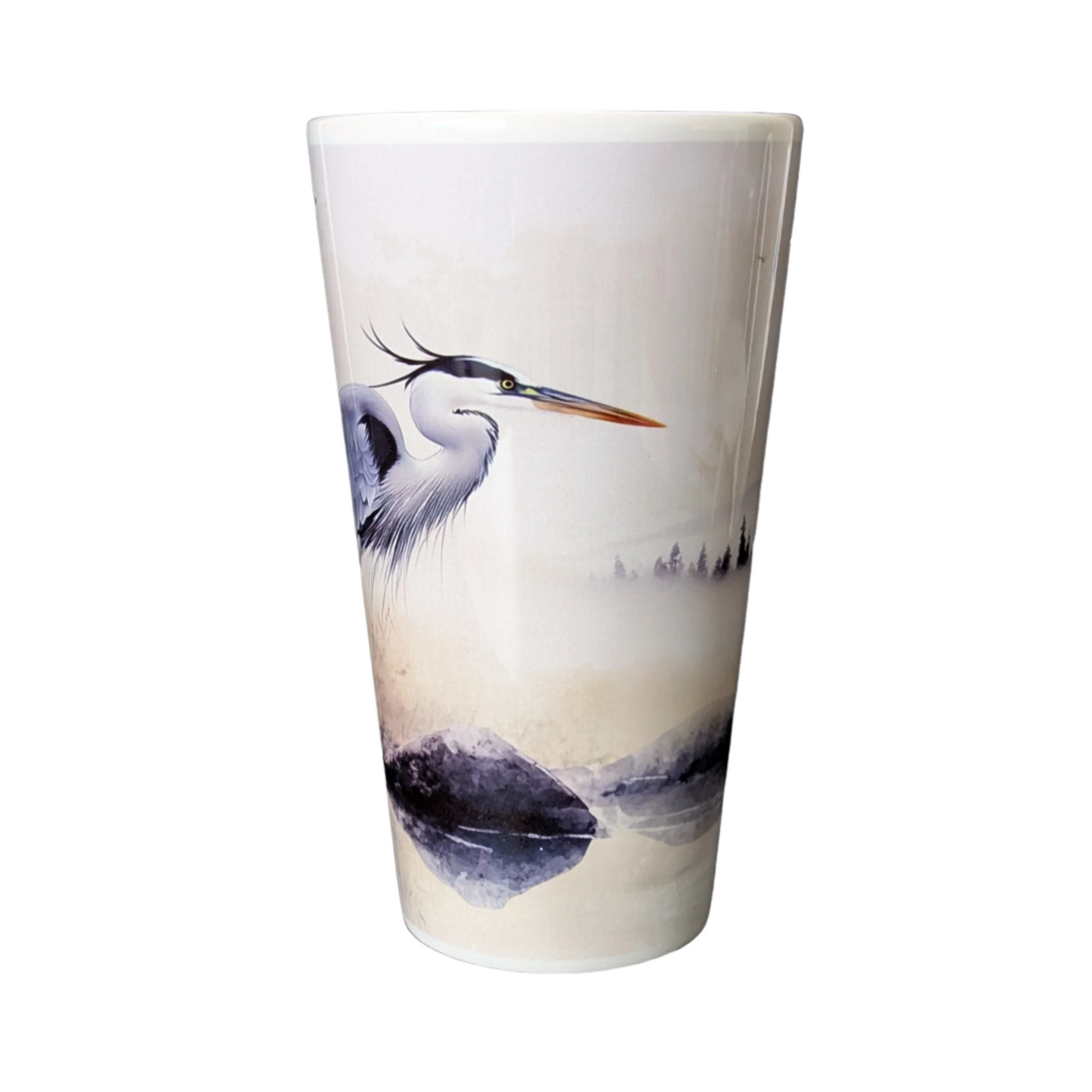 Blue Heron Latte Mug 17 oz - Front