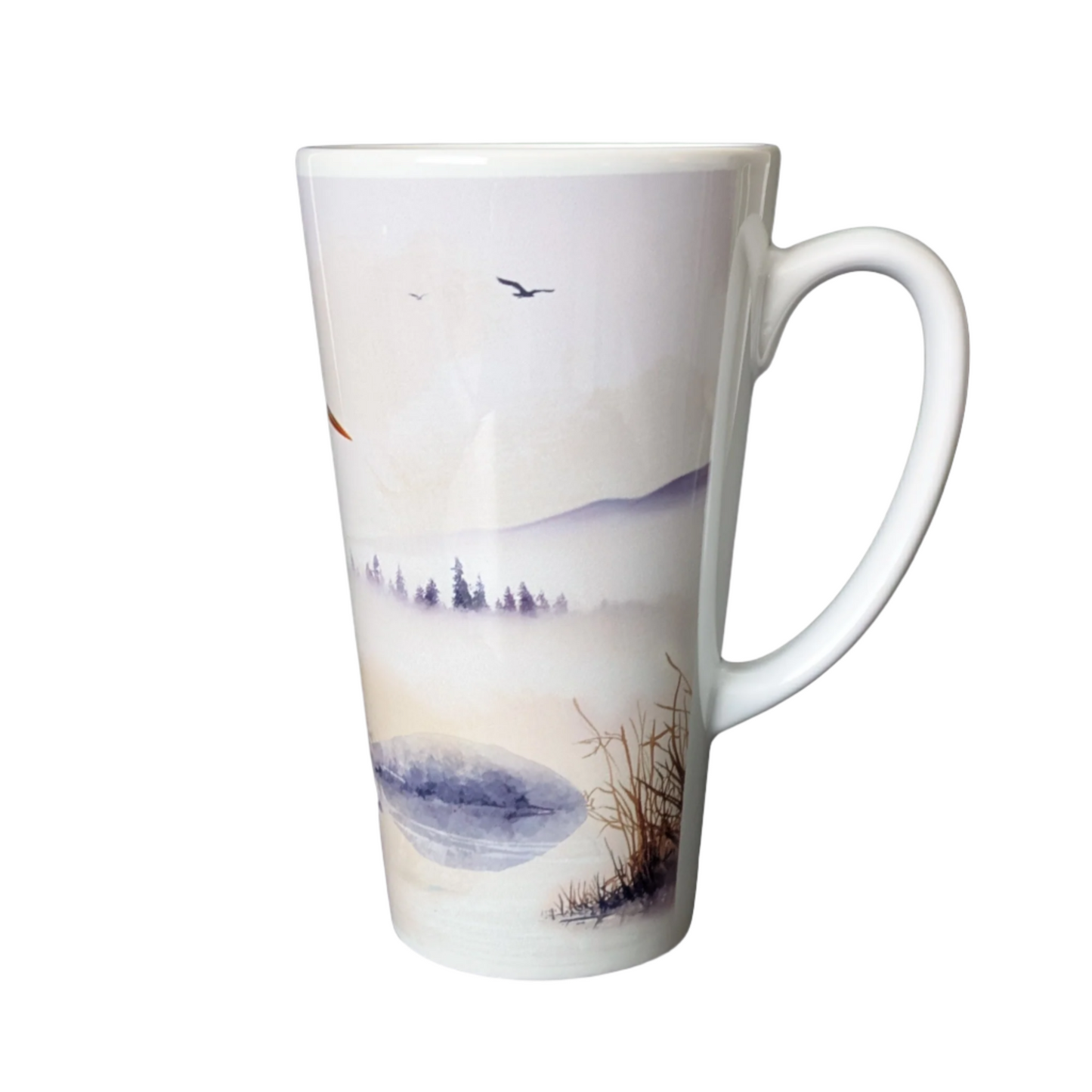 Blue Heron Latte Mug 17 oz - Right