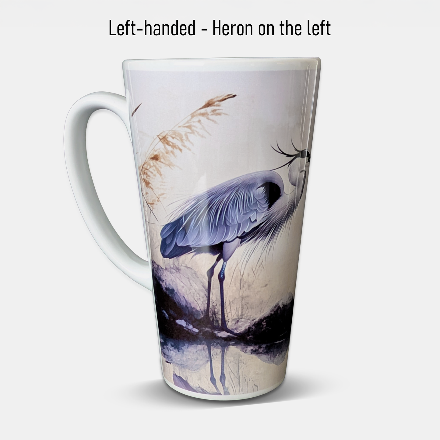 Blue Heron 17 oz Latte Mug & Handmade Gift Box – Perfect Gift for Bird Lovers