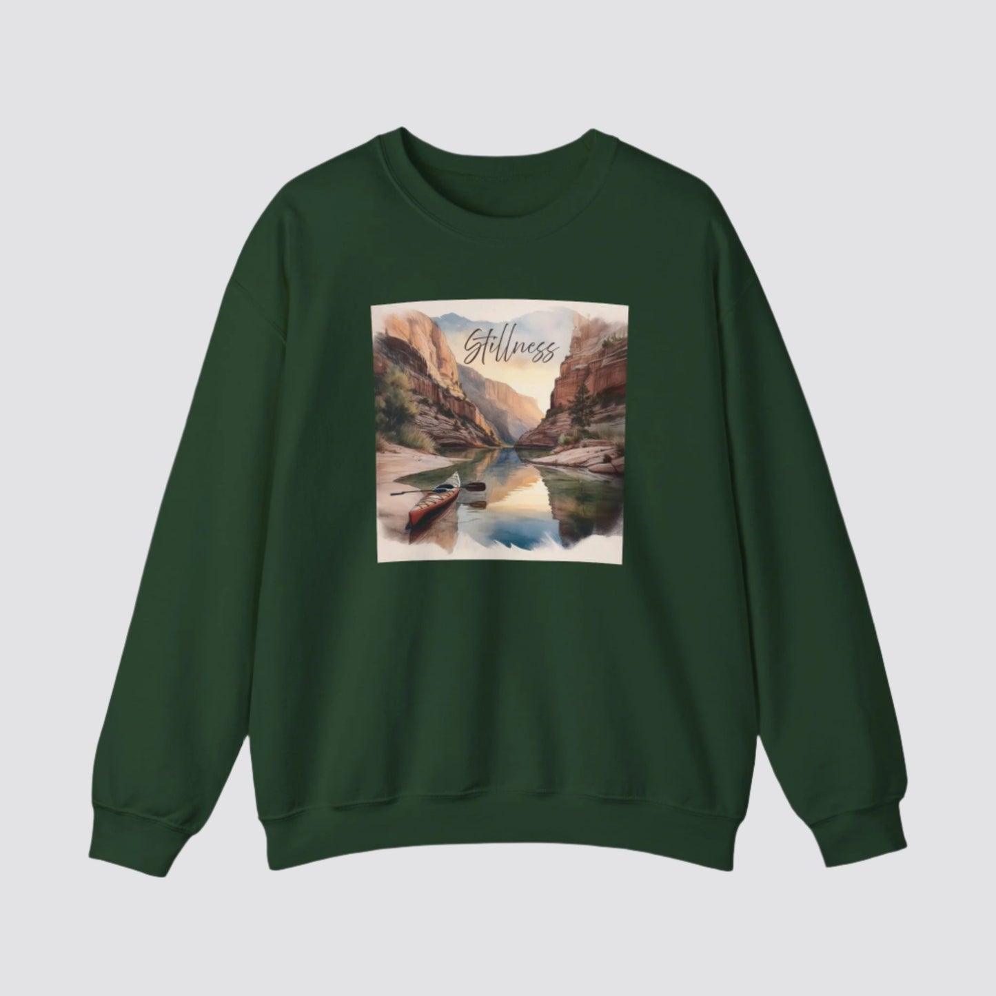 Canyon Kayak Nature-inspired Crewneck Forest Green
