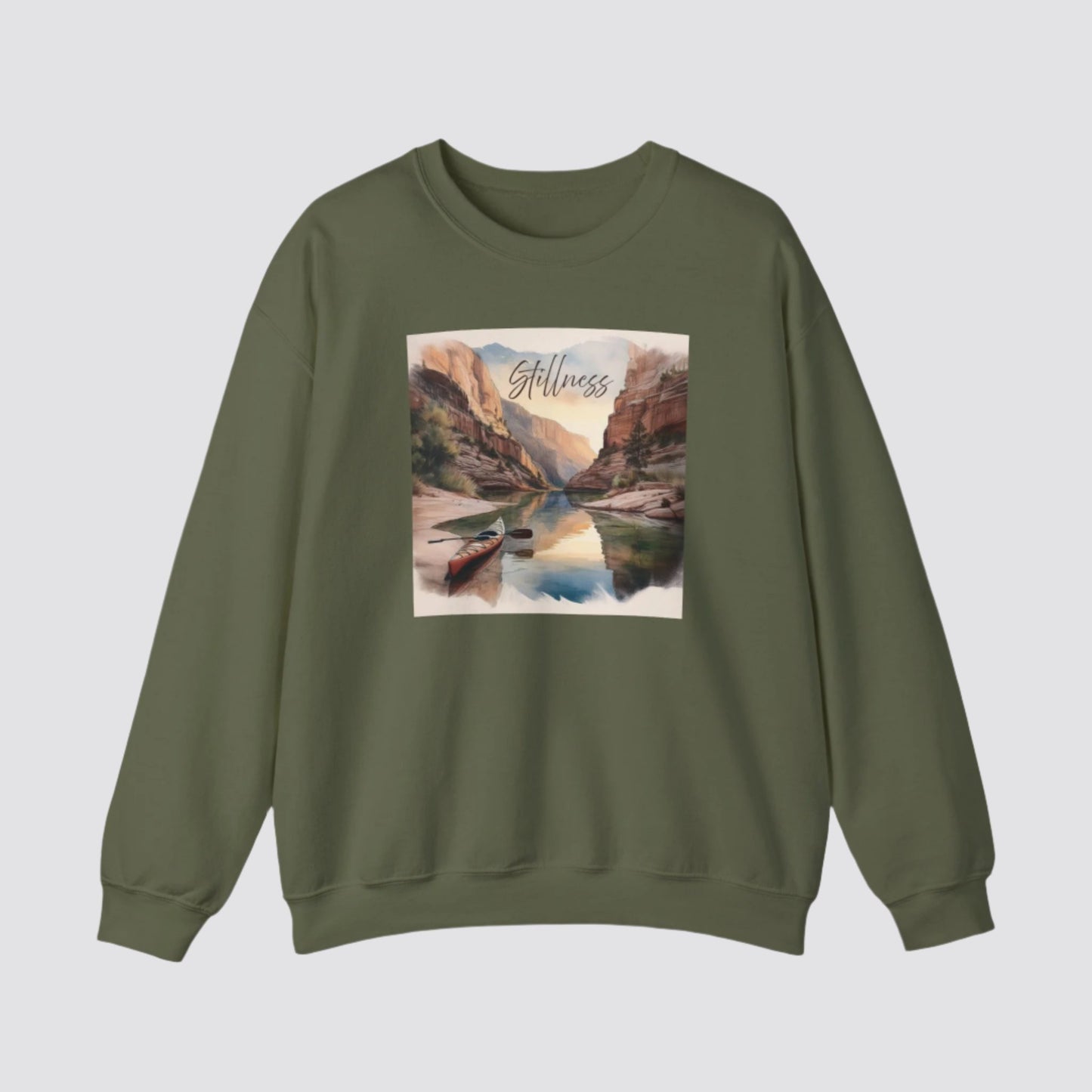 Canyon Kayak Nature-inspired Crewneck Military Green