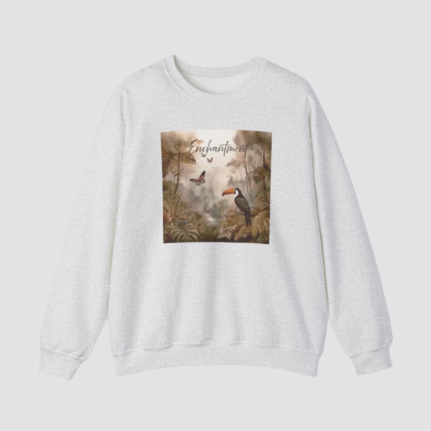 Enchanted Rainforest Nature-inspired Crewneck Ash