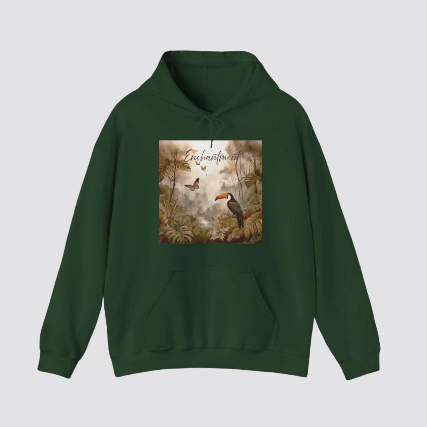 Enchanted Rainforest Nature-inspired Hooded Forest Green