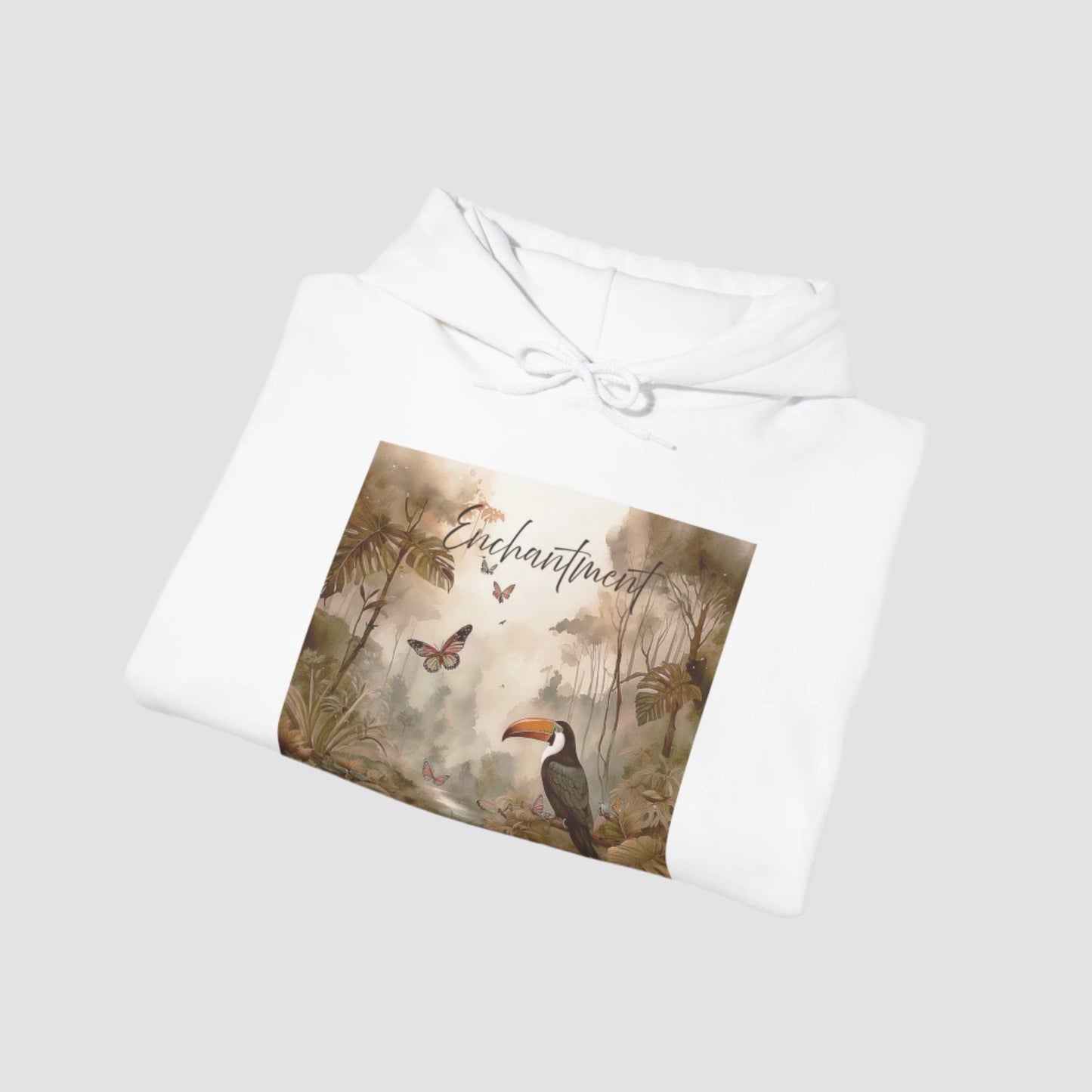 Enchanted Rainforest Nature-inspired Hooded White - Folded
