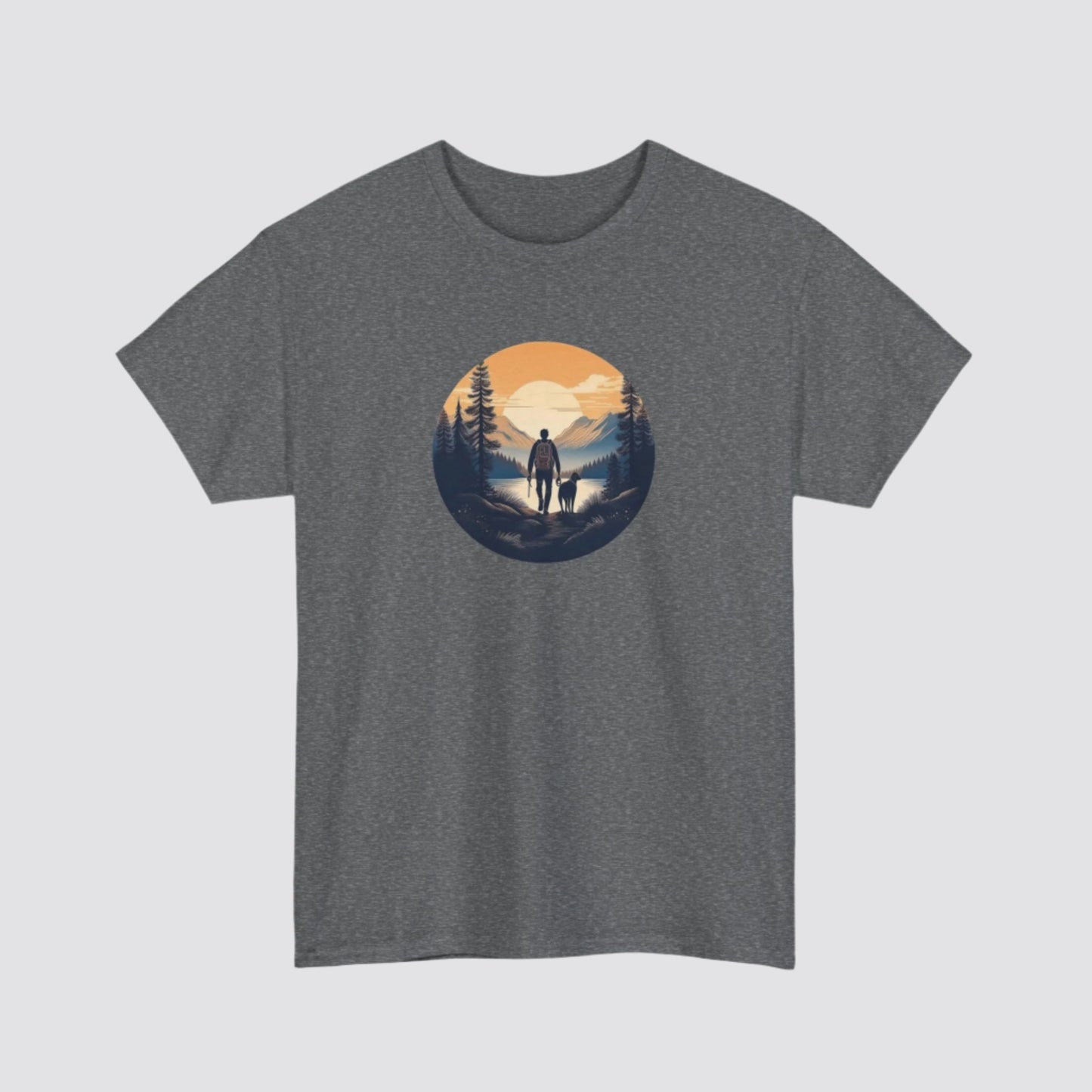 Hiking at Sunset Nature-inspired T-shirt Graphite Heather