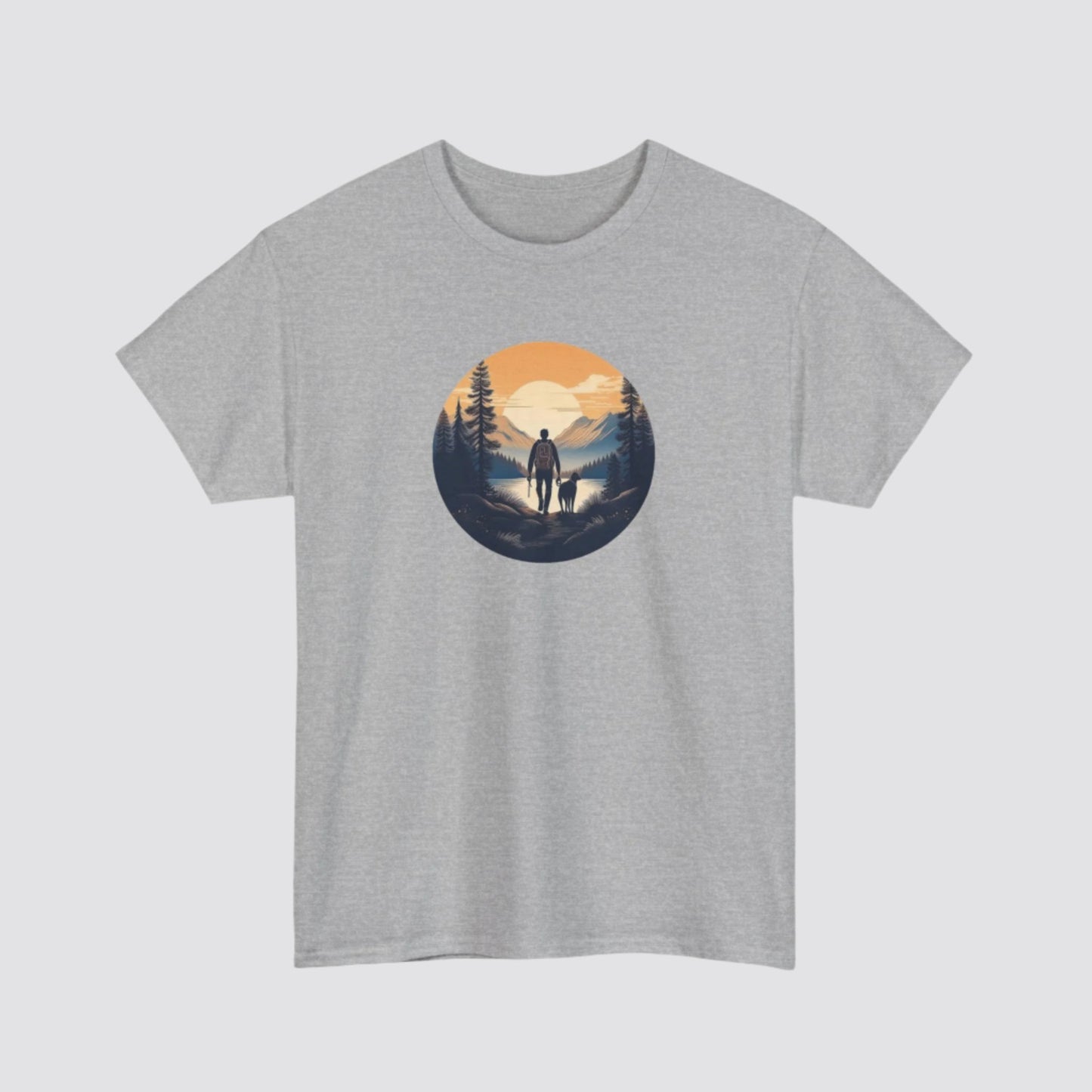 Hiking at Sunset Nature-inspired T-shirt Sport Grey