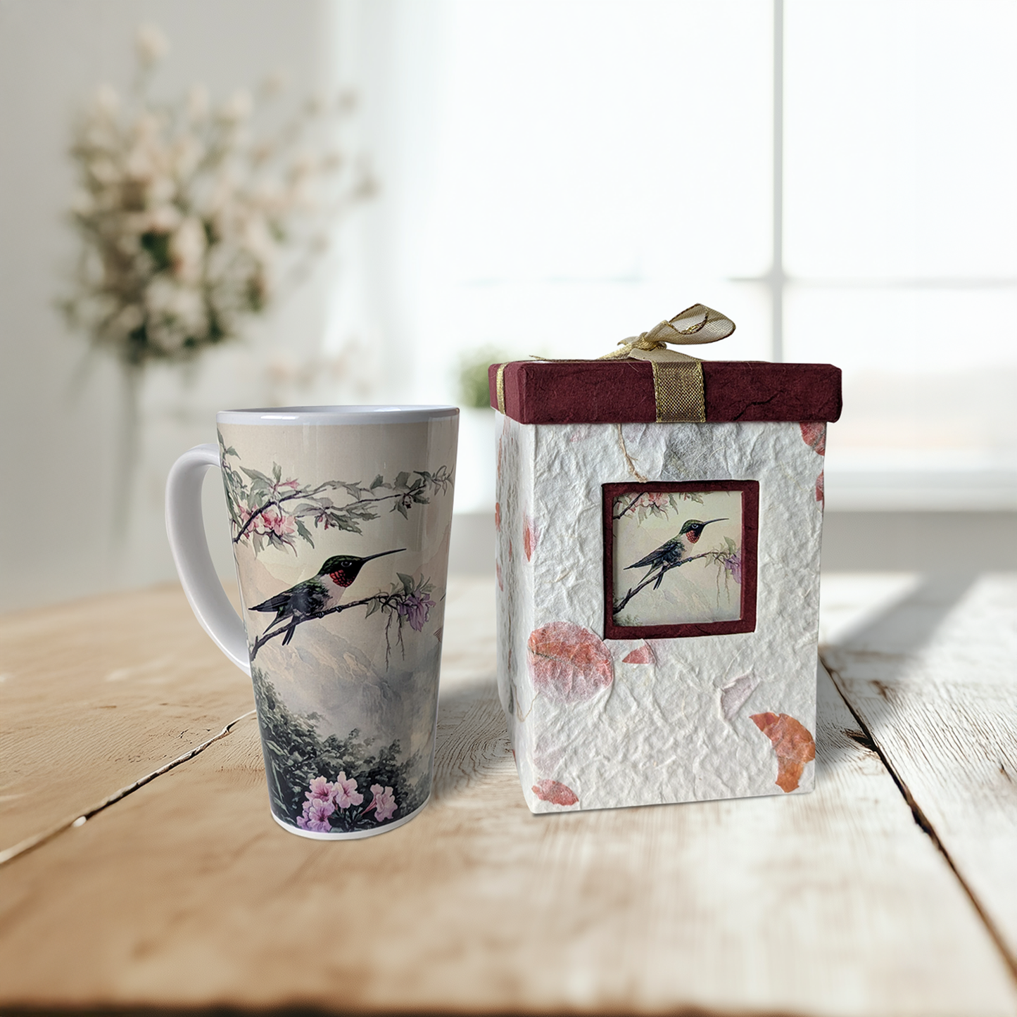 Hummingbird Latte Mug Gift Box
