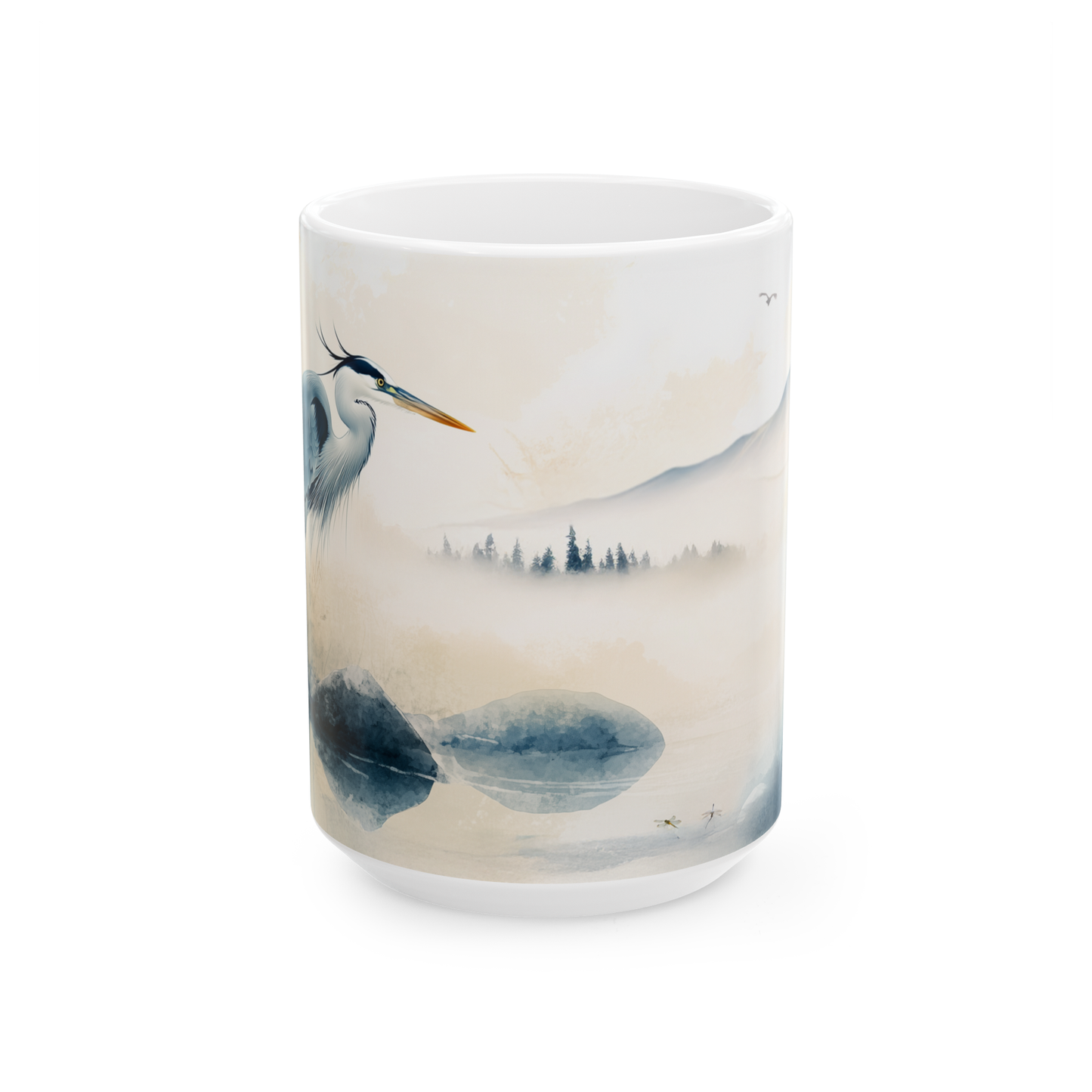 Blue Heron 15 oz Mug & Handmade Gift Box – Perfect Gift for Bird Lovers