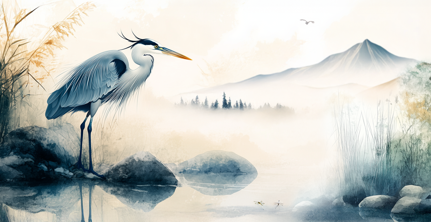 Blue Heron 15 oz Mug & Handmade Gift Box – Perfect Gift for Bird Lovers