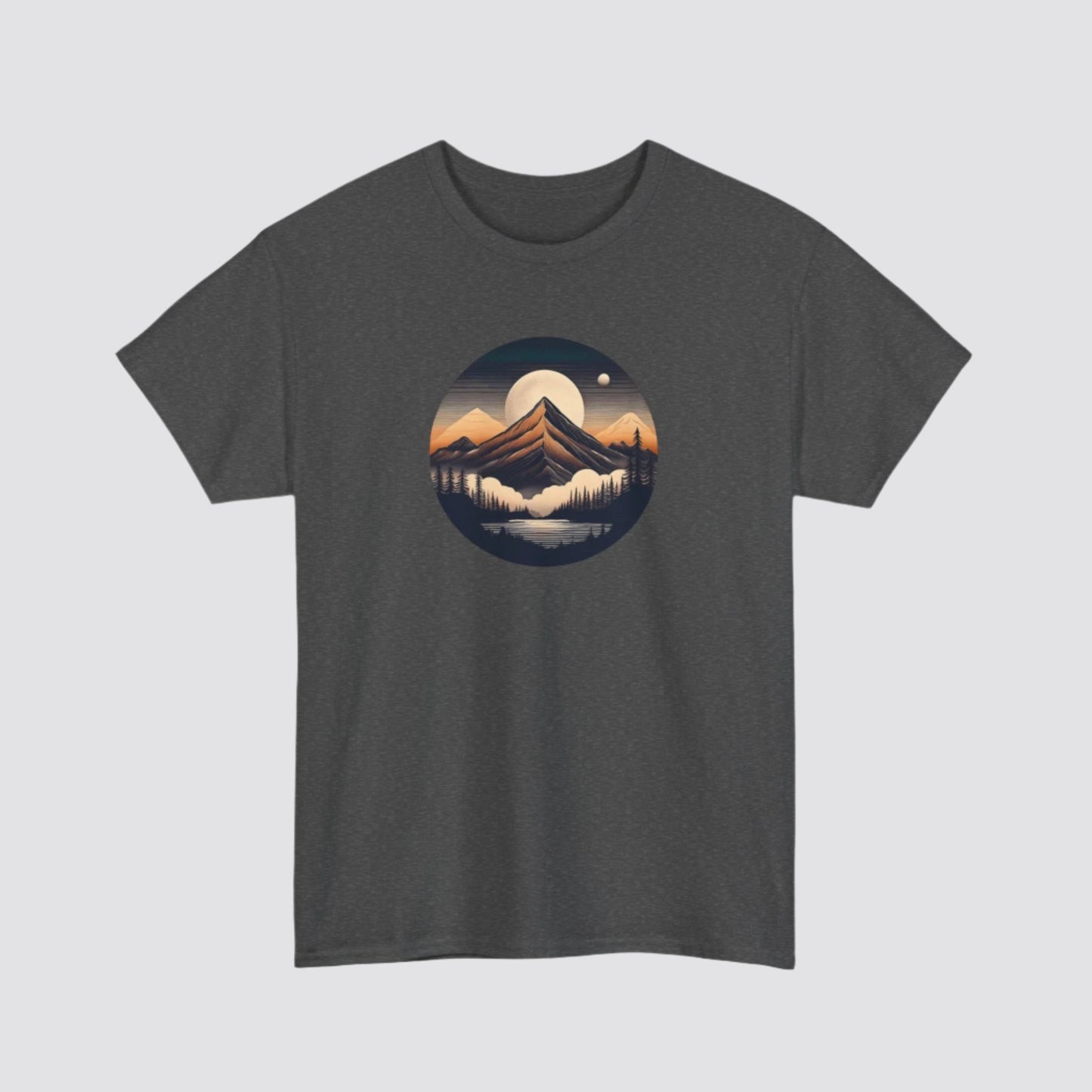 Mountain, Forest & Lake Nature-inspired T-shirt Dark Heather
