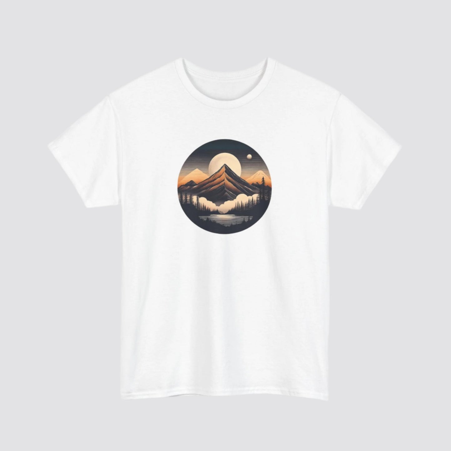 Mountain, Forest & Lake Nature-inspired T-shirt White