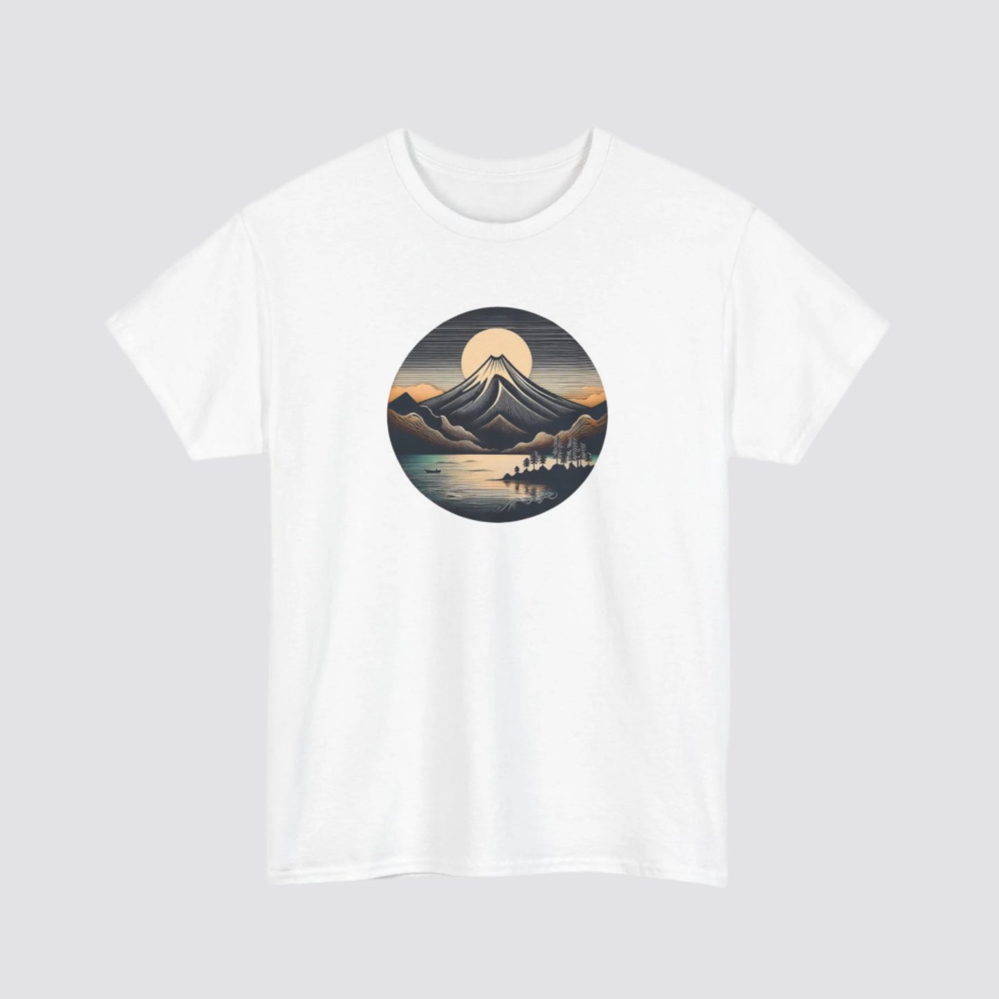 Mountain & Lake Nature-inspired T-shirt White