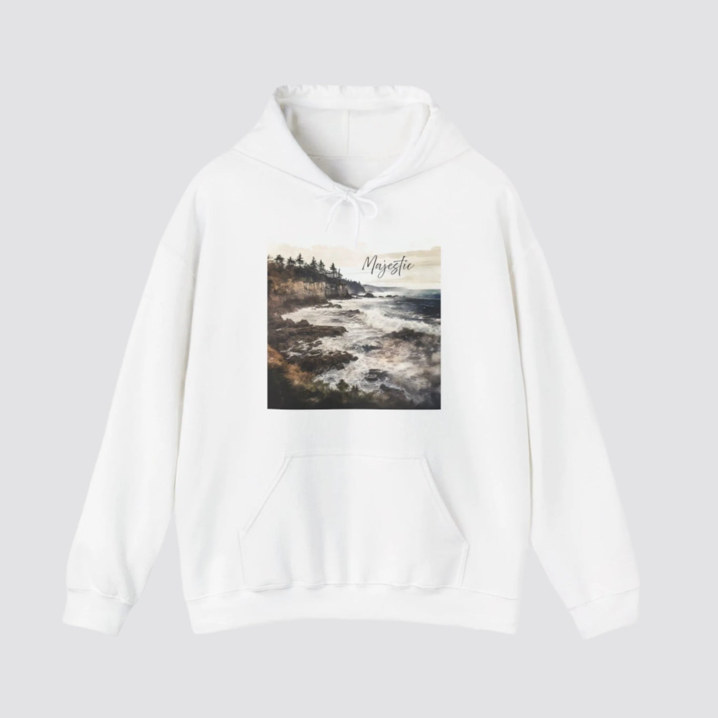 Ocean Wave Majesty Nature-inspired Hooded White