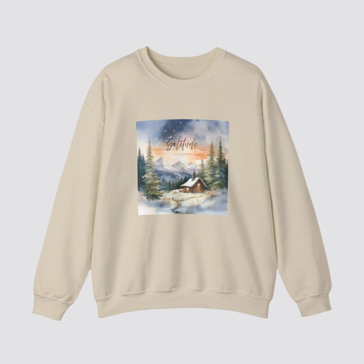 Solitude Cabin Nature-inspired Crewneck Sand