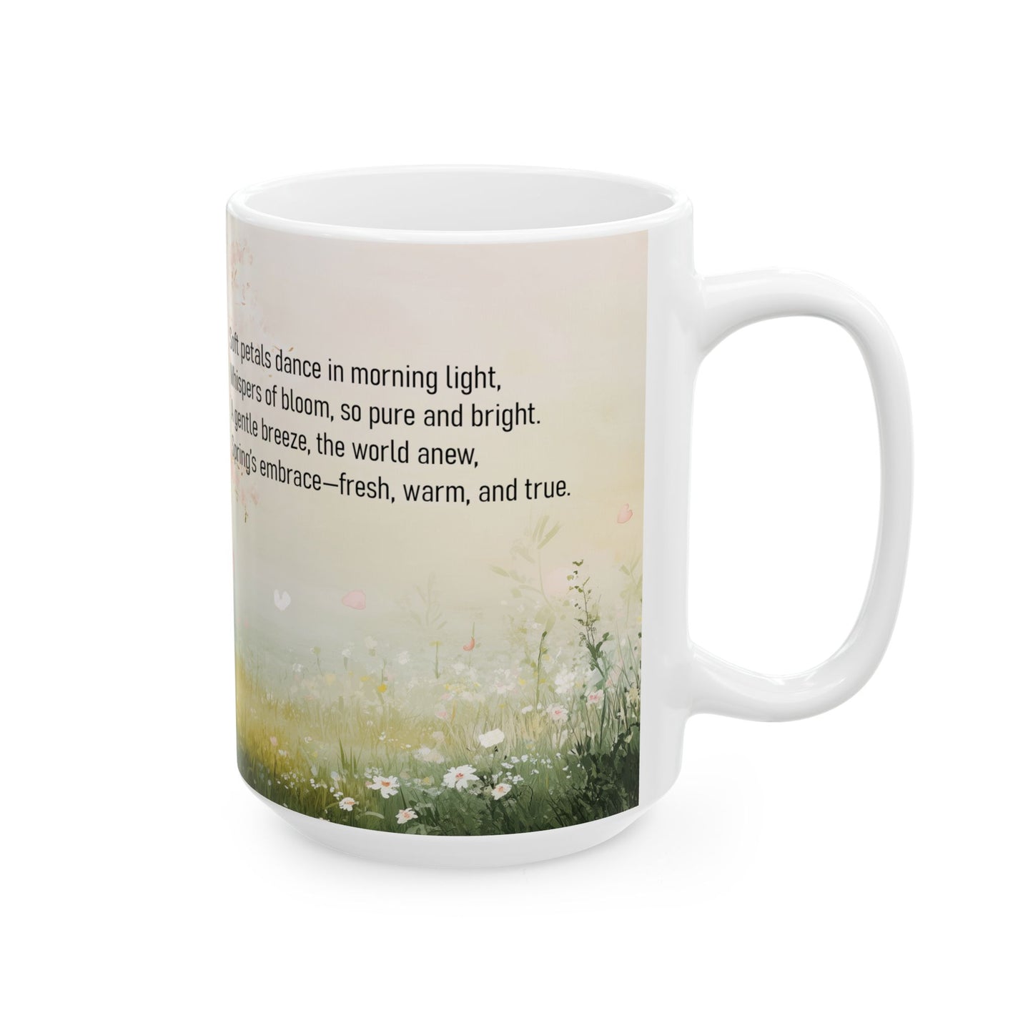 Spring’s Embrace nature-inspired Poetry Mug 15 oz - Right