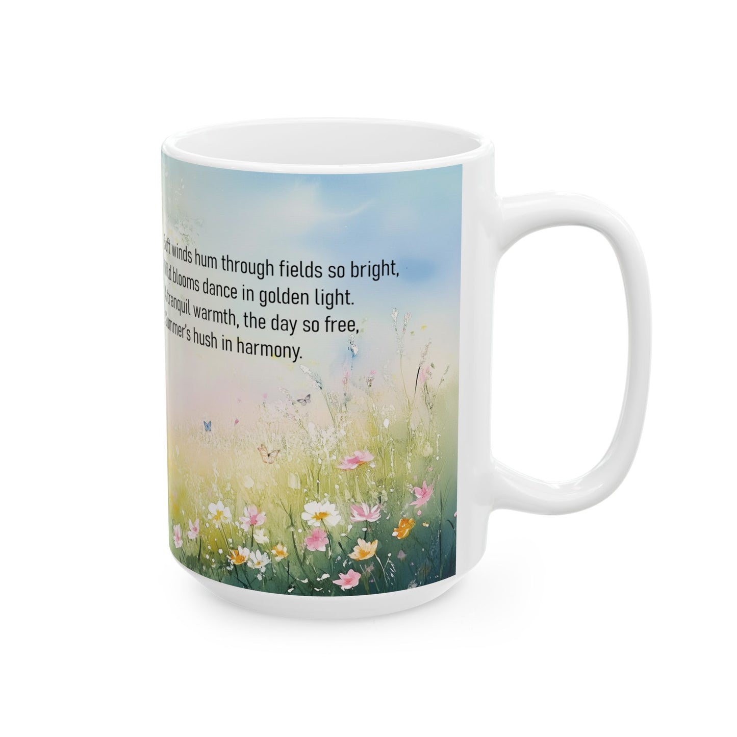 Summer’s Hush nature-inspired Poetry Mug 15 oz - Right