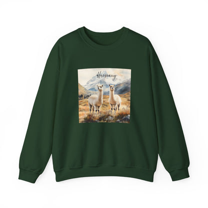 Alpaca Harmony Nature-inspired Crewneck Forest Green