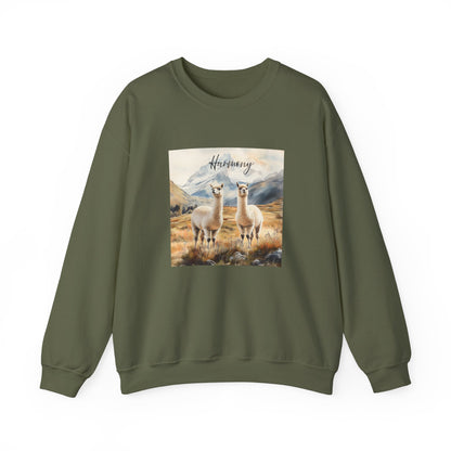 Alpaca Harmony Nature-inspired Crewneck Military Green