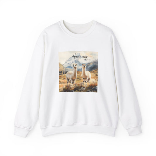Alpaca Harmony Nature-inspired Crewneck White