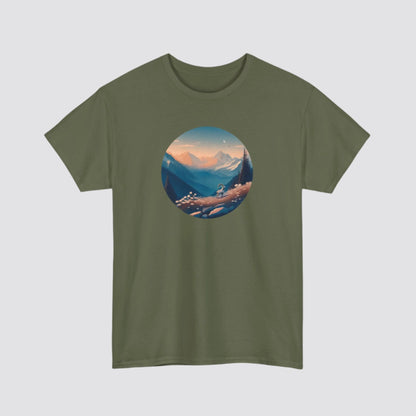 Alpine Mountain Goat Nature-inspired T-shirt Military Green