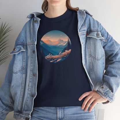 Alpine Mountain Goat Nature-inspired T-shirt - Model