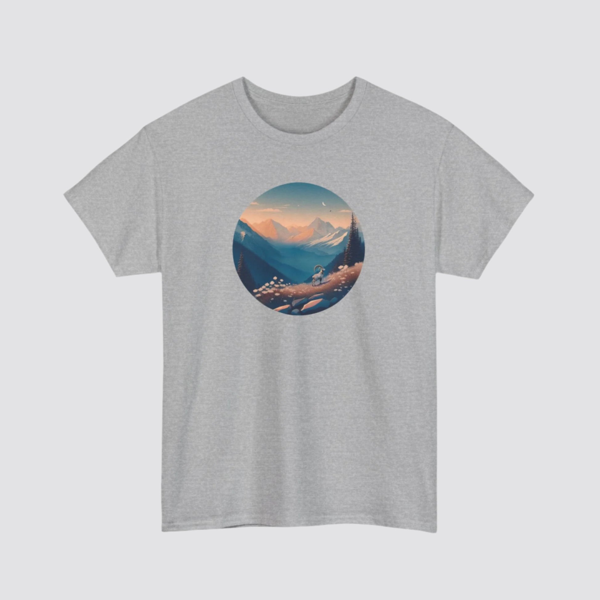 Alpine Mountain Goat Nature-inspired T-shirt Sport Grey