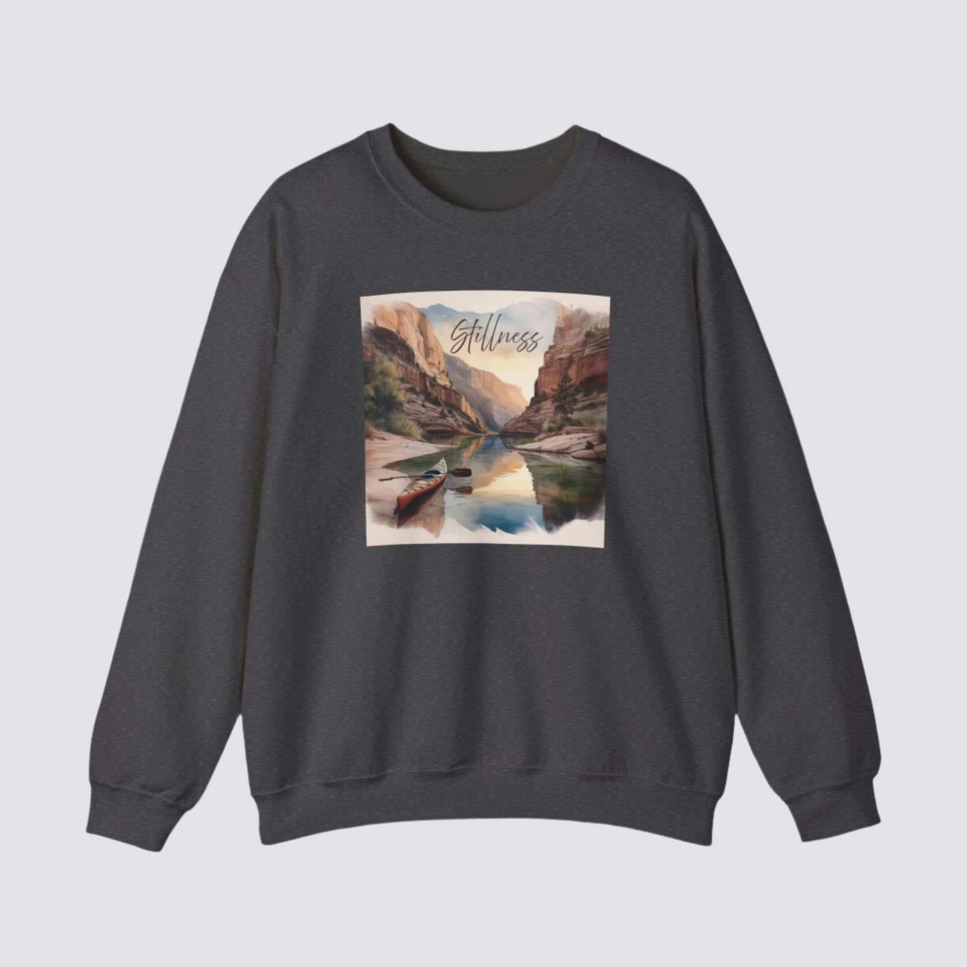 Canyon Kayak Nature-inspired Crewneck Dark Heather