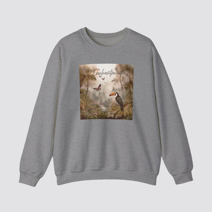 Enchanted Rainforest Nature-inspired Crewneck Graphite Heather