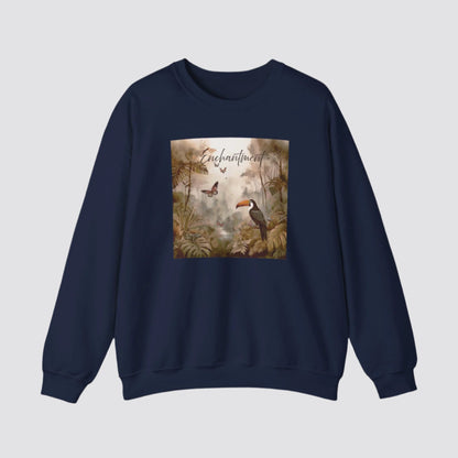 Enchanted Rainforest Nature-inspired Crewneck Navy