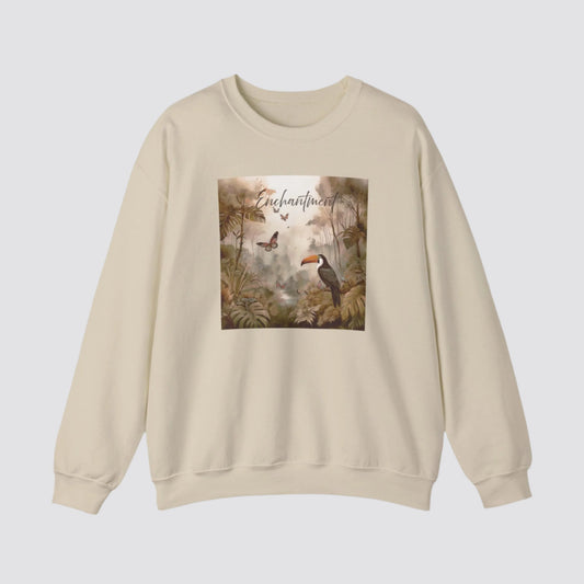 Enchanted Rainforest Nature-inspired Crewneck Sand