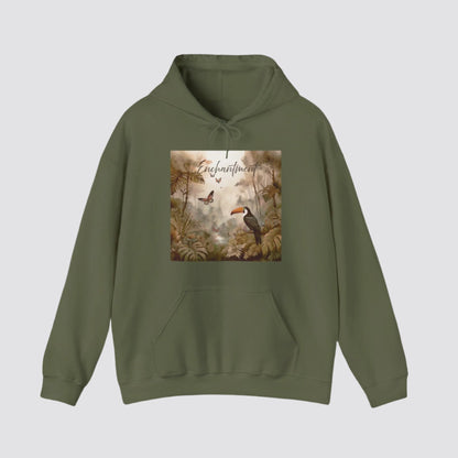 Enchanted Rainforest Nature-inspired Hooded Military Green