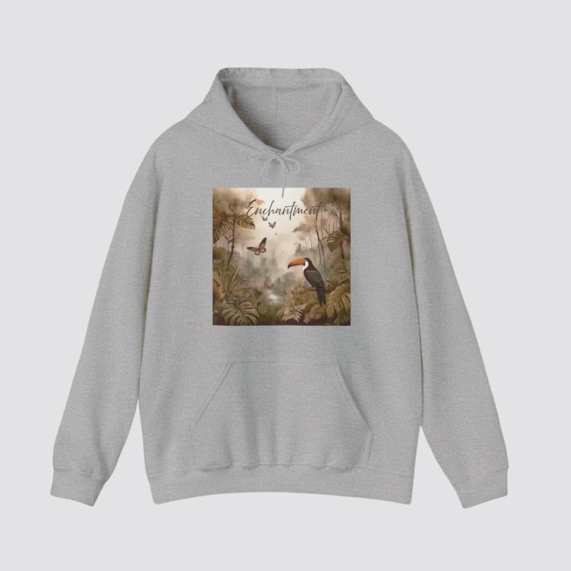 Enchanted Rainforest Nature-inspired Hooded Sport Grey