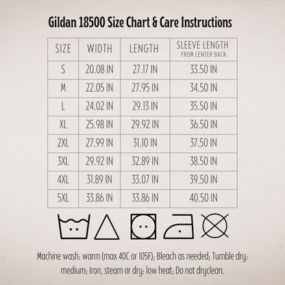 Hooded Sweatshirt Care Instruction
