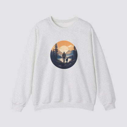 Hiking at Sunset Nature-inspired Crewneck Ash