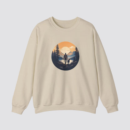 Hiking at Sunset Nature-inspired Crewneck Sand