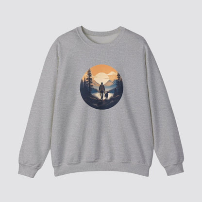 Hiking at Sunset Nature-inspired Crewneck Sport Grey