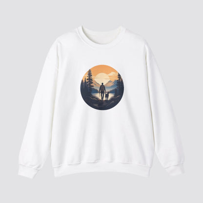 Hiking at Sunset Nature-inspired Crewneck White