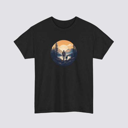 Hiking at Sunset Nature-inspired T-shirt Black