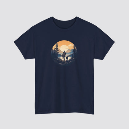 Hiking at Sunset Nature-inspired T-shirt Navy