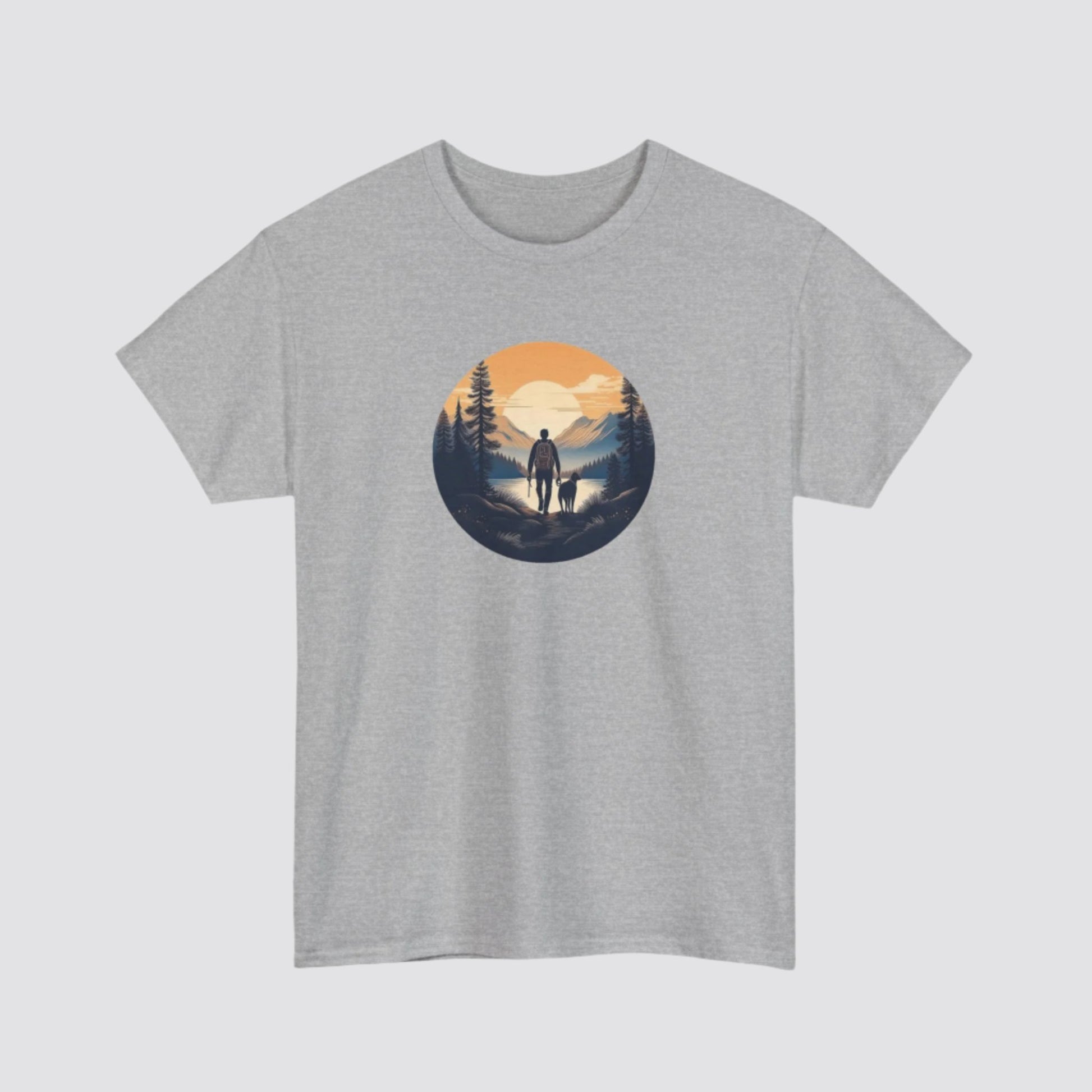 Hiking at Sunset Nature-inspired T-shirt Sport Grey